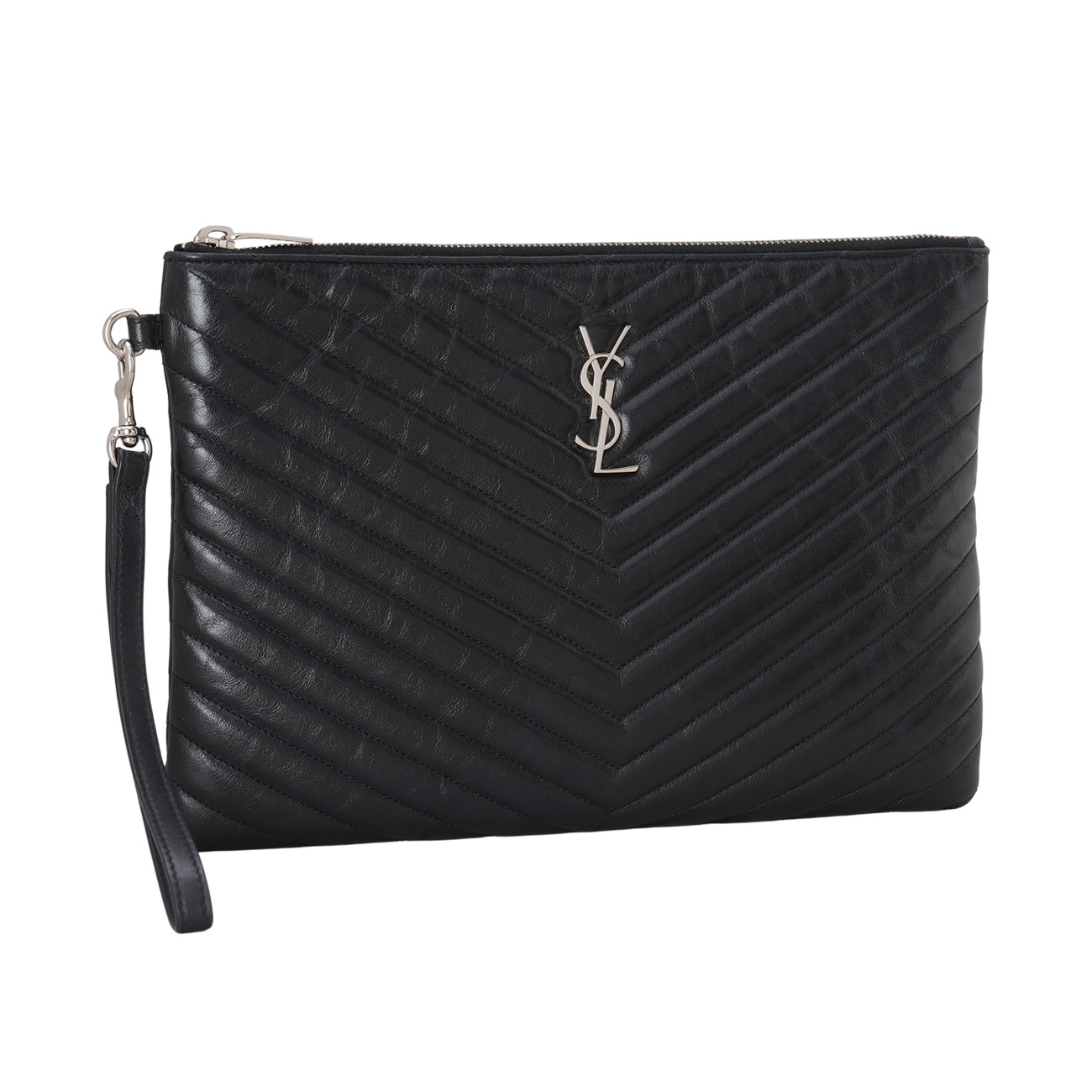 YVES SAINT LAURENT(USED)생로랑 559193 모노그램 쉐브론 클러치